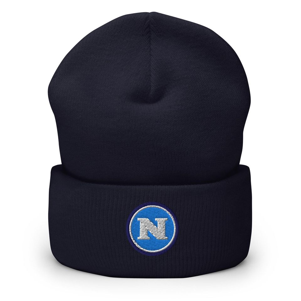 Napoli Embroidered Cuffed Knitted Beanie Soccer Hat