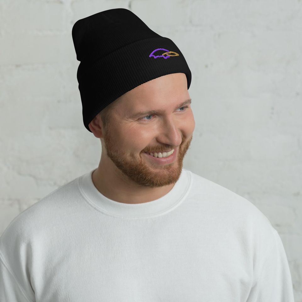 Baltimore Minimalist Design Embroidered Cuffed Beanie American Football Hat