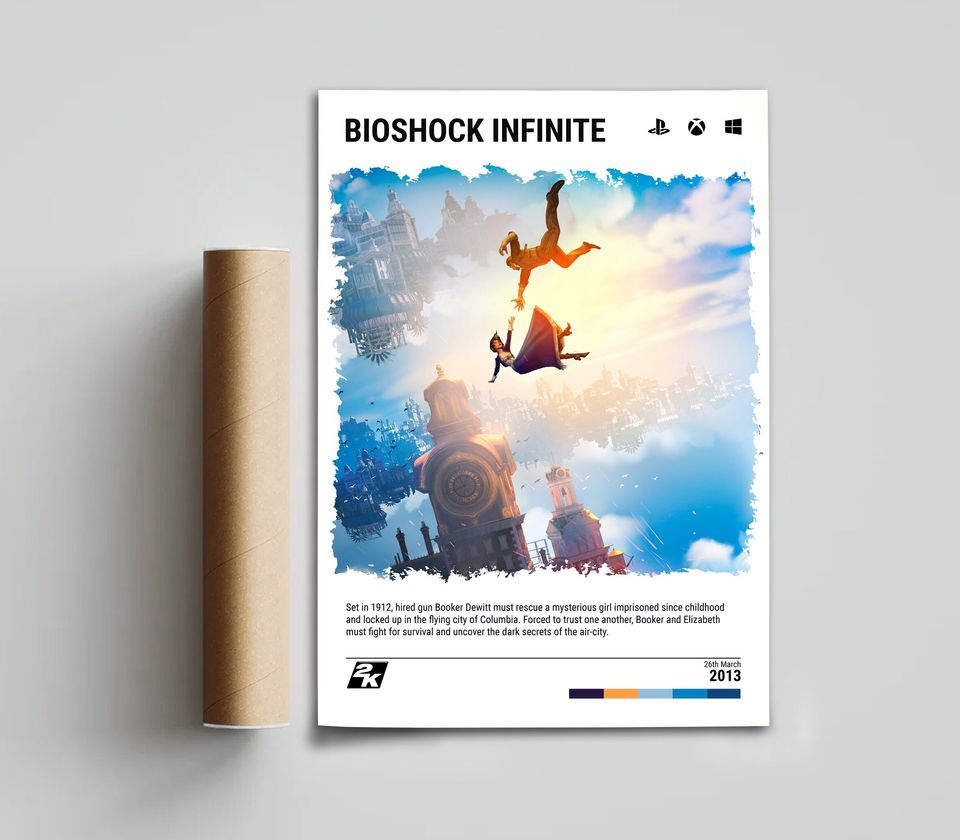 Bioshock Infinite (2013) Minimalist Poster - Video Game Wall Art Print - Gaming Gift