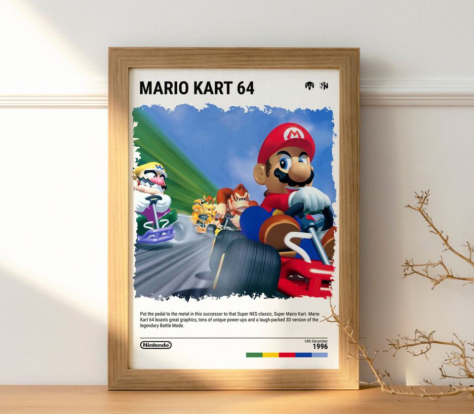 Mario Kart 64 (1996) N64 Poster