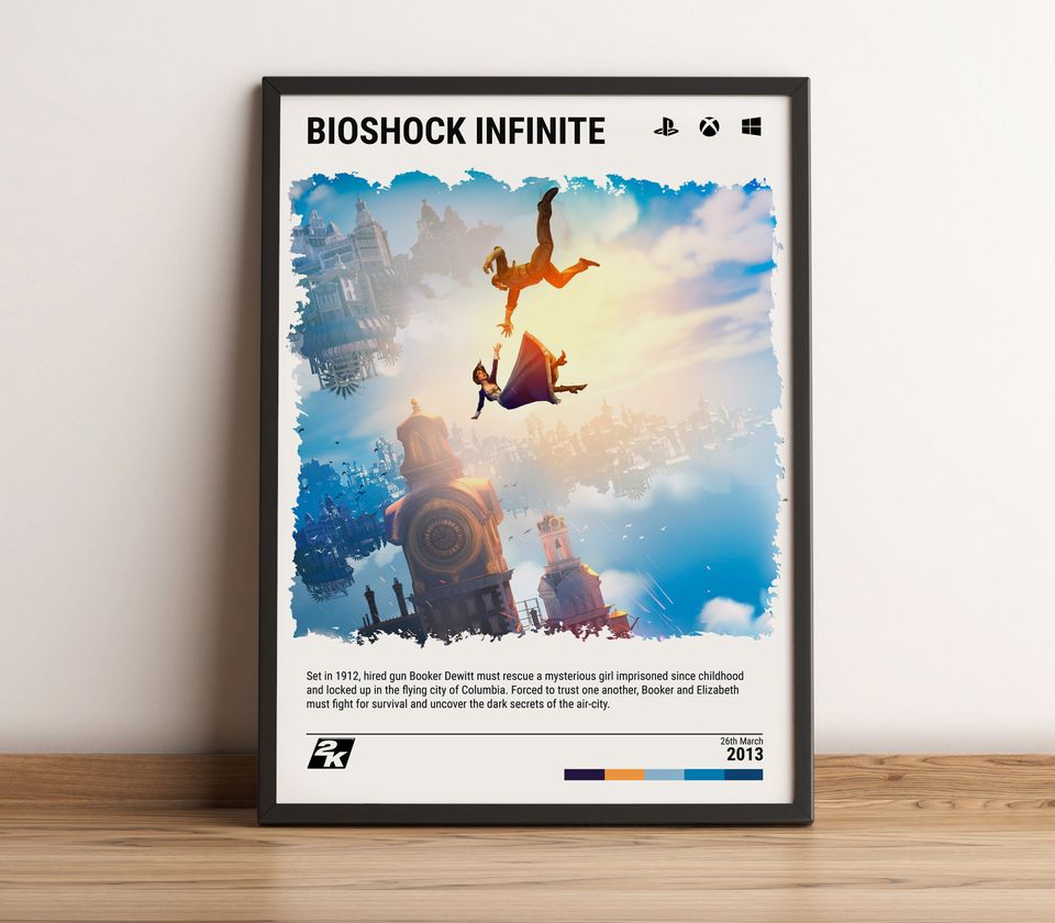 Bioshock Infinite (2013) Minimalist Poster - Video Game Wall Art Print - Gaming Gift