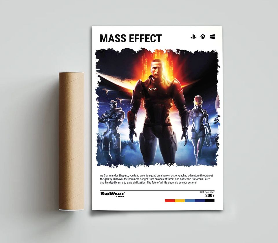 Mass Effect (2007) Poster - Video Game Wall Art Print - Gaming Gift
