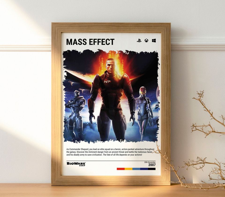 Mass Effect (2007) Poster - Video Game Wall Art Print - Gaming Gift