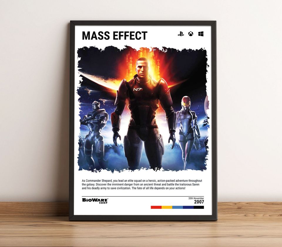 Mass Effect (2007) Poster - Video Game Wall Art Print - Gaming Gift