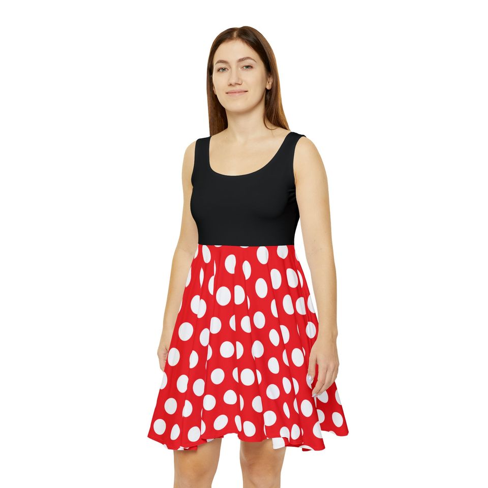 Minnie Mouse Inspired Women's Skater Dress