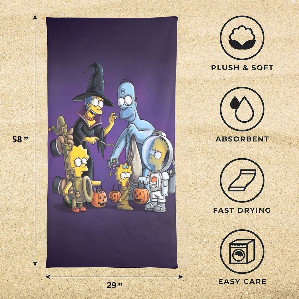 Simpsons Beach Towel Halloween