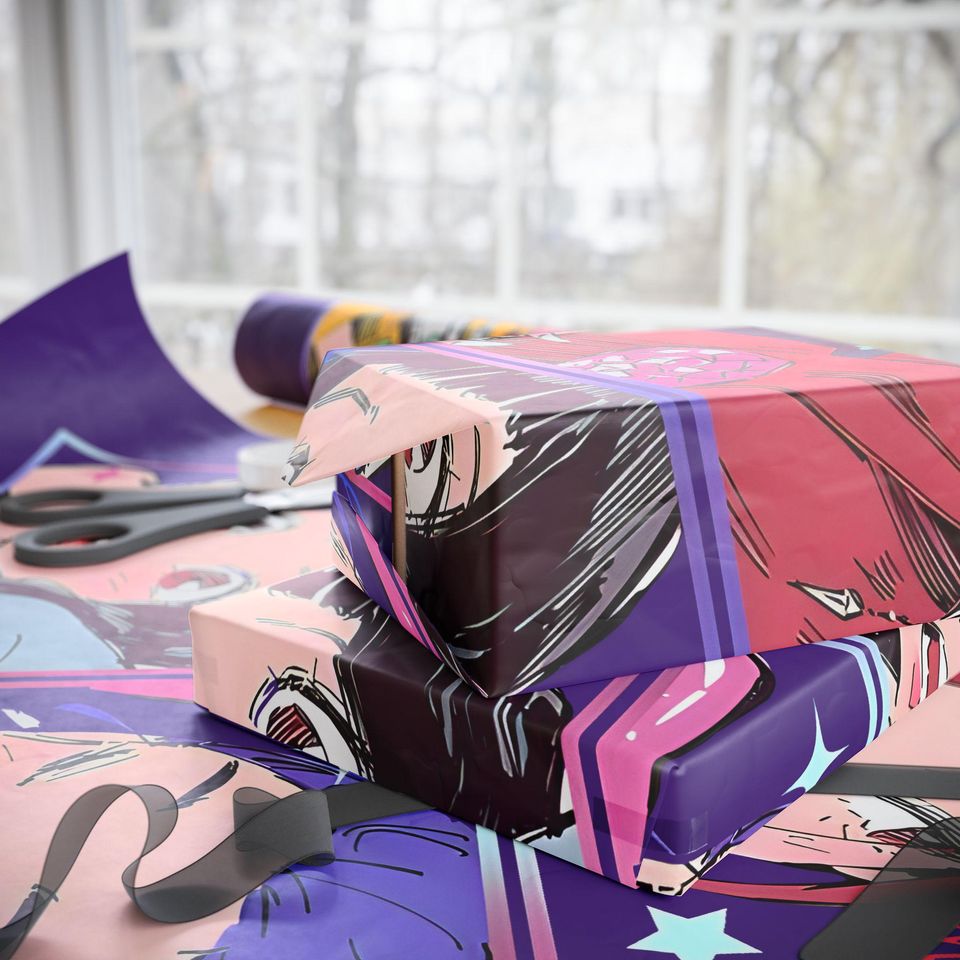 Huntrix Anime Wrapping Paper Kpop Demon Hunters Gift Wrap