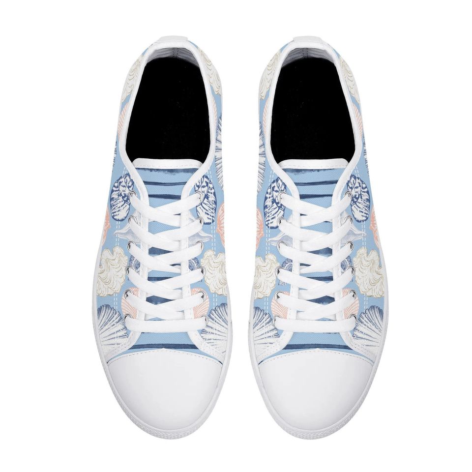 Seashell Print Canvas Sneakers for Women
