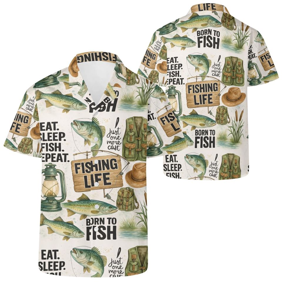 Funny Fishing Hawaiian Shirt: Fisherman Meme Print, Cruise Vacation