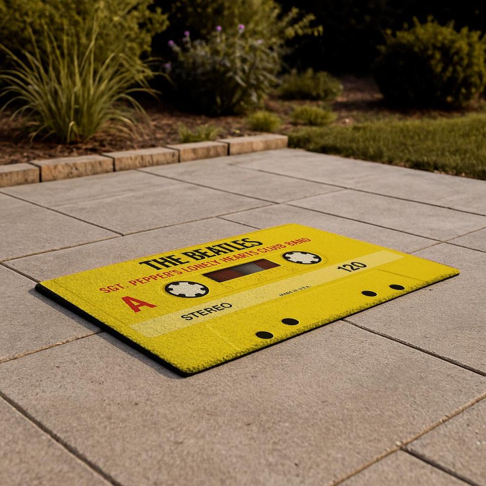 Retro Beatles Cassette Tape Doormat: Music Lover Gift, Nostalgic Decor
