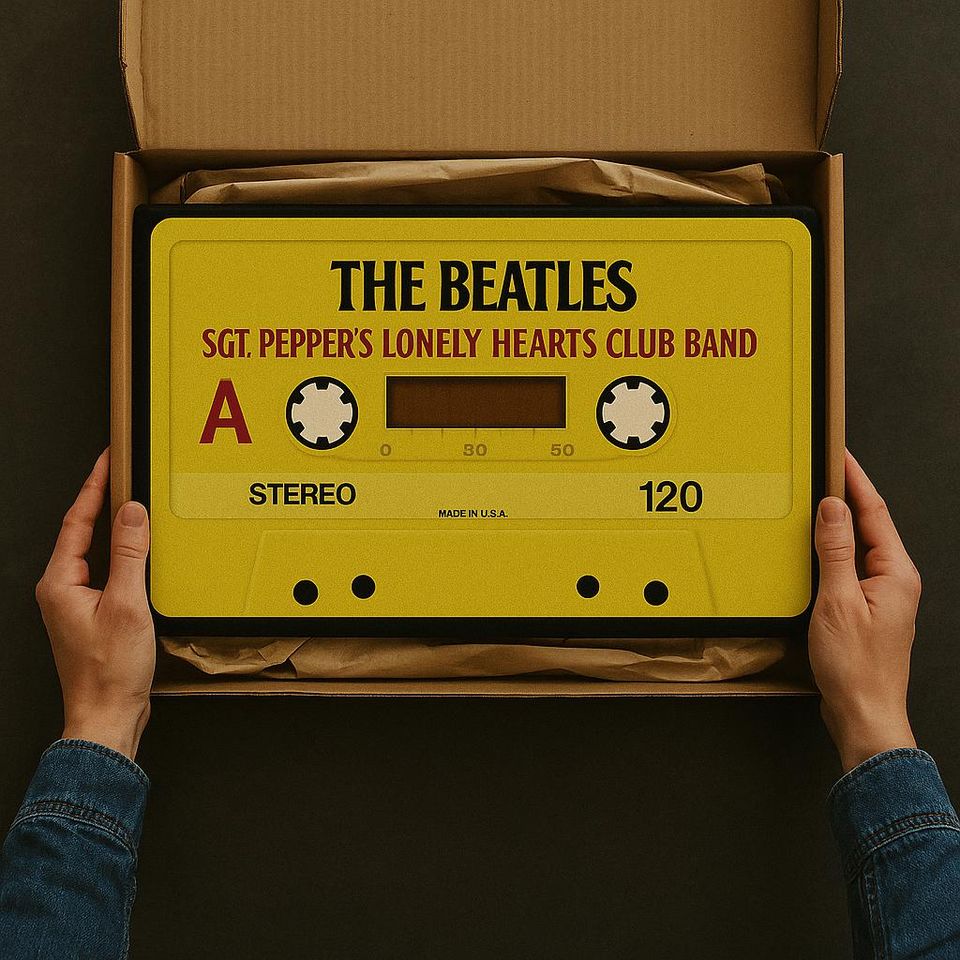 Retro Beatles Cassette Tape Doormat: Music Lover Gift, Nostalgic Decor