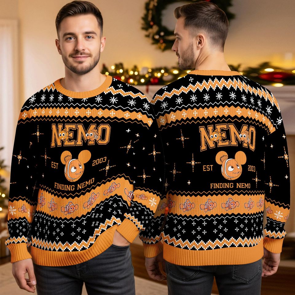 Finding Nemo Ugly Christmas Sweater, Nemo 3D All Over Print Sweater