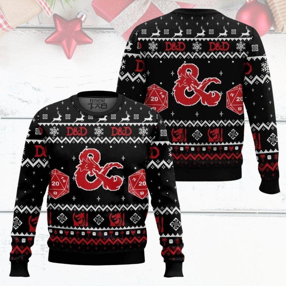 Dungeons And Dragons Ugly Christmas Sweater, Dungeons Master Ugly Sweater