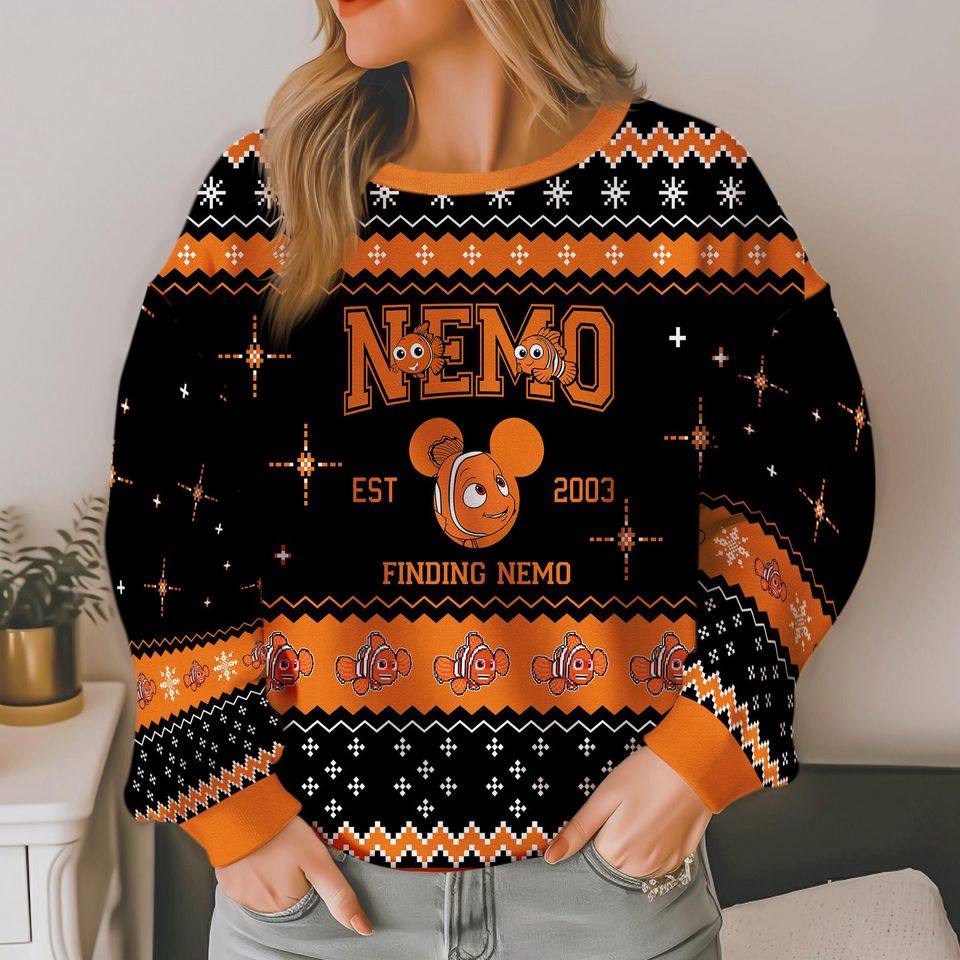 Finding Nemo Ugly Christmas Sweater, Nemo 3D All Over Print Sweater