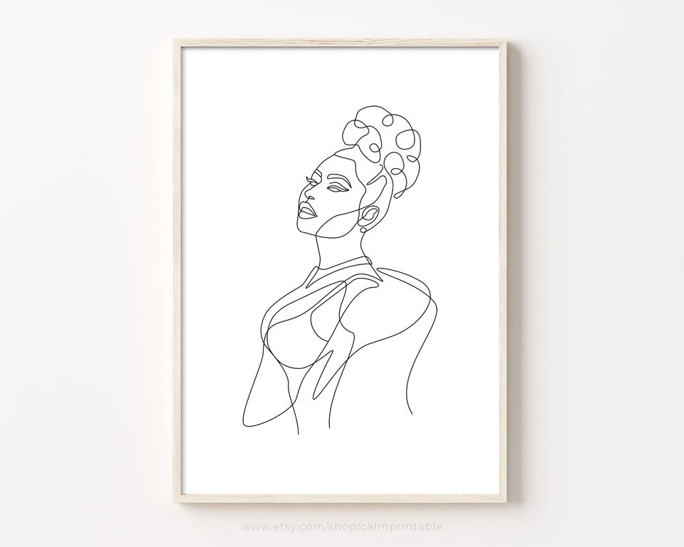 Nicki Minaj Line Art Print, Printable Wall Art