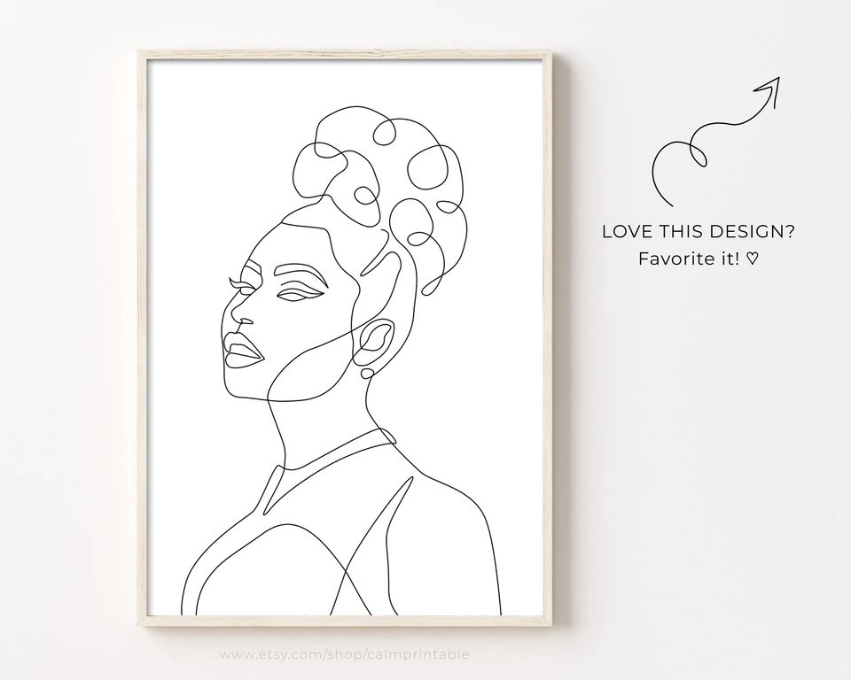 Nicki Minaj Line Art Print, Printable Wall Art