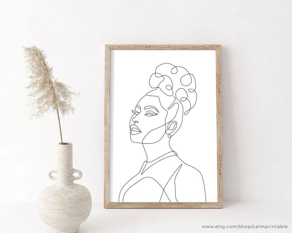 Nicki Minaj Line Art Print, Printable Wall Art