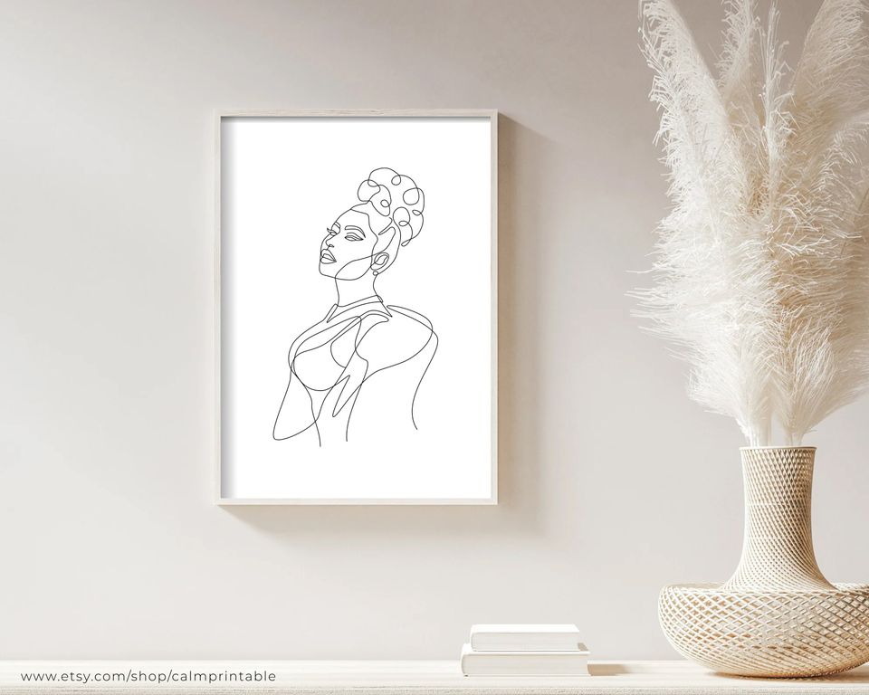 Nicki Minaj Line Art Print, Printable Wall Art