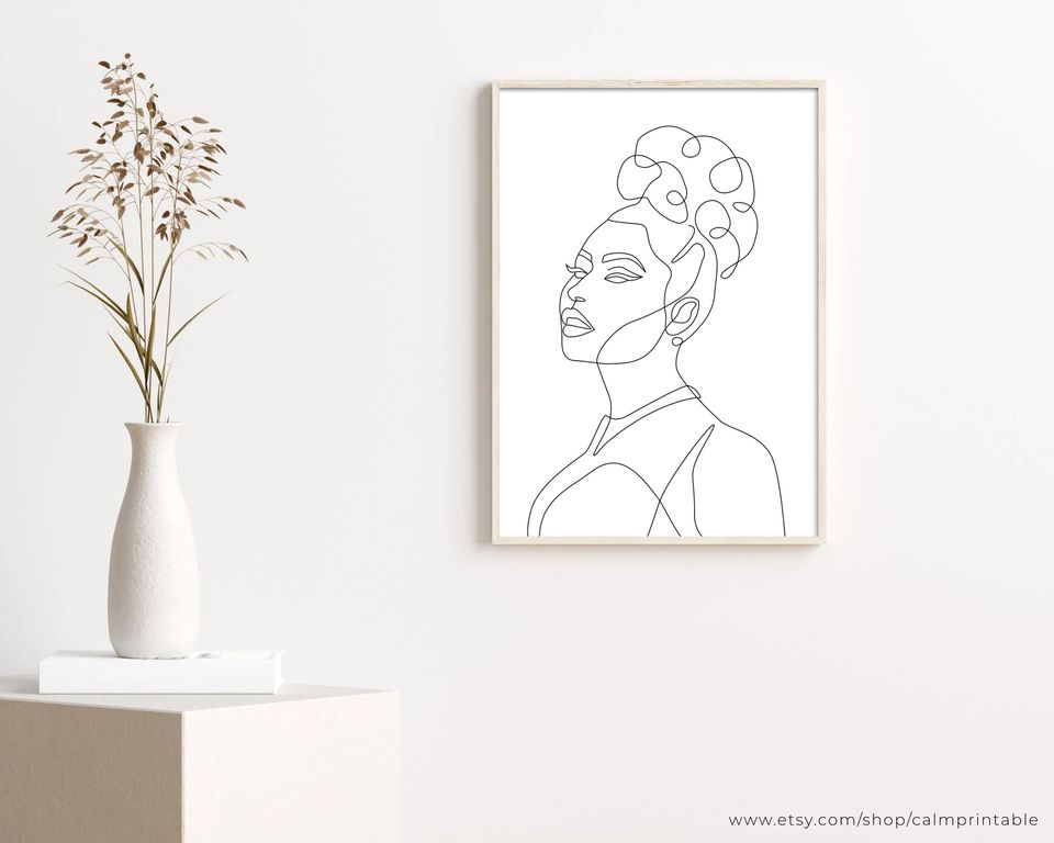 Nicki Minaj Line Art Print, Printable Wall Art