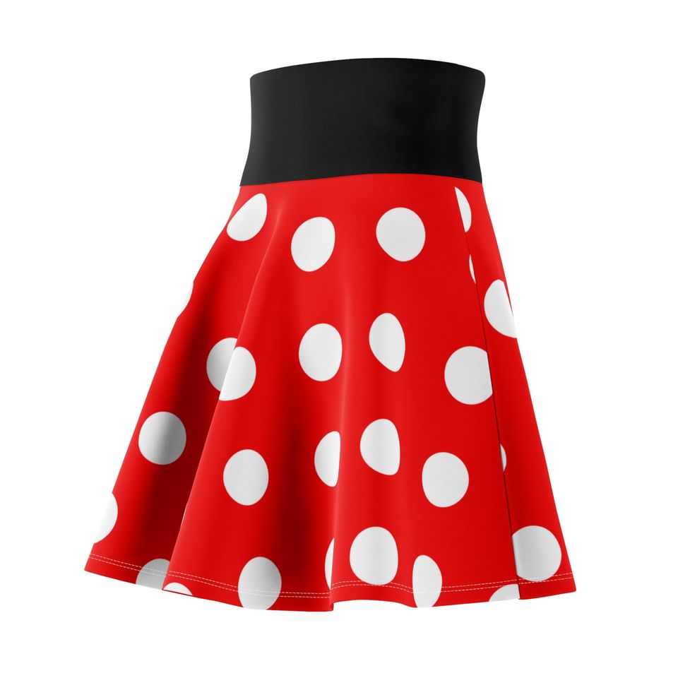 Red and white polka dots women's running skirt