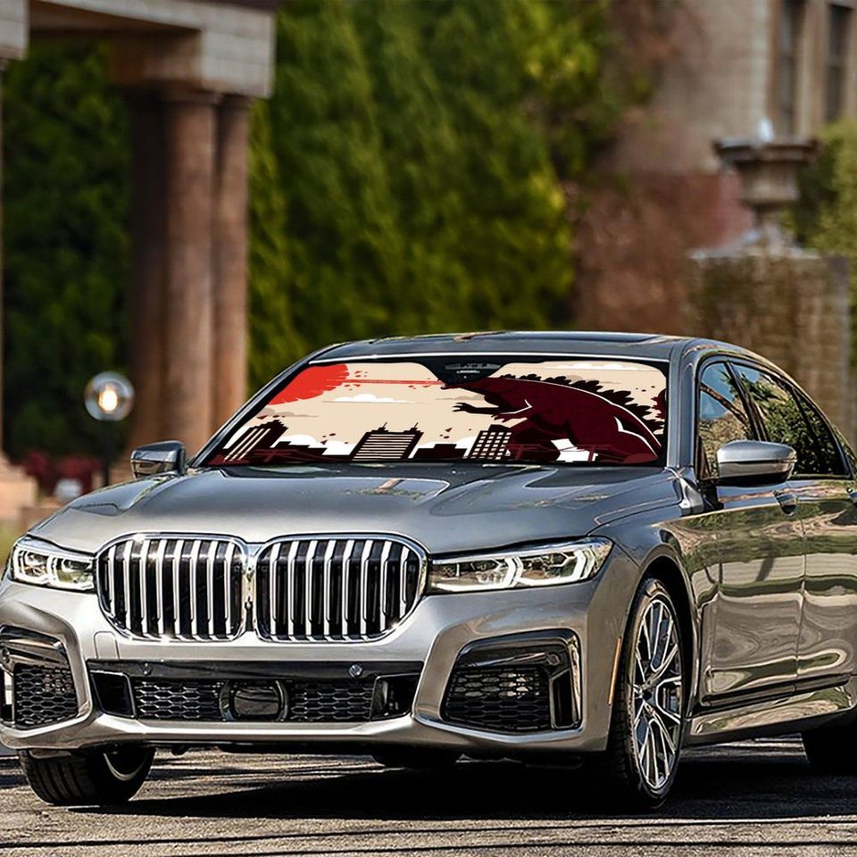 God zilla Car Sunshade Monster Windshield Cover Privacy Shield Exterior Decoration