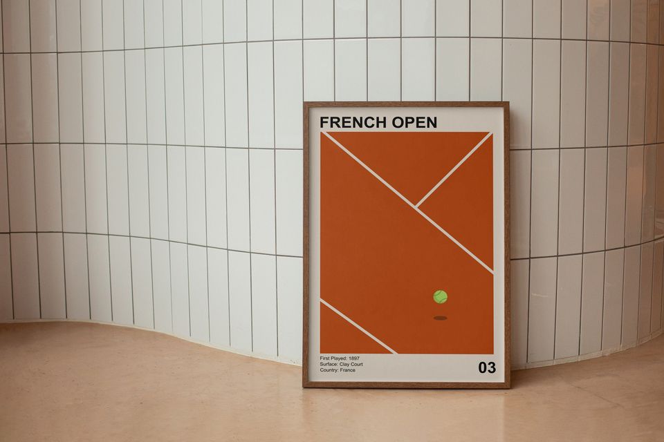 Minimal French Open Tennis Poster