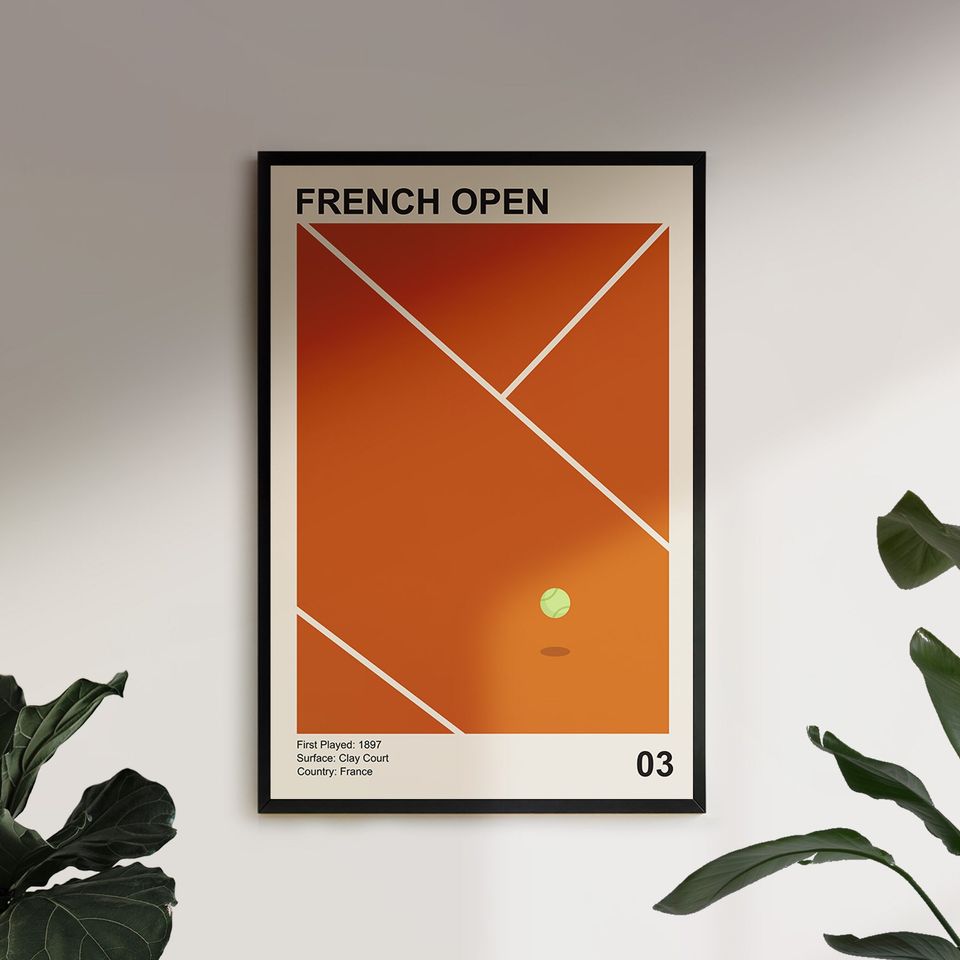 Minimal French Open Tennis Poster