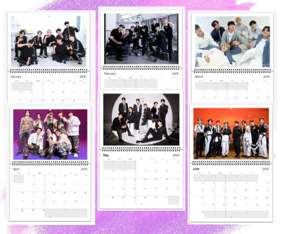 Ateez 2025 Wall calendar - Kpop Calendar