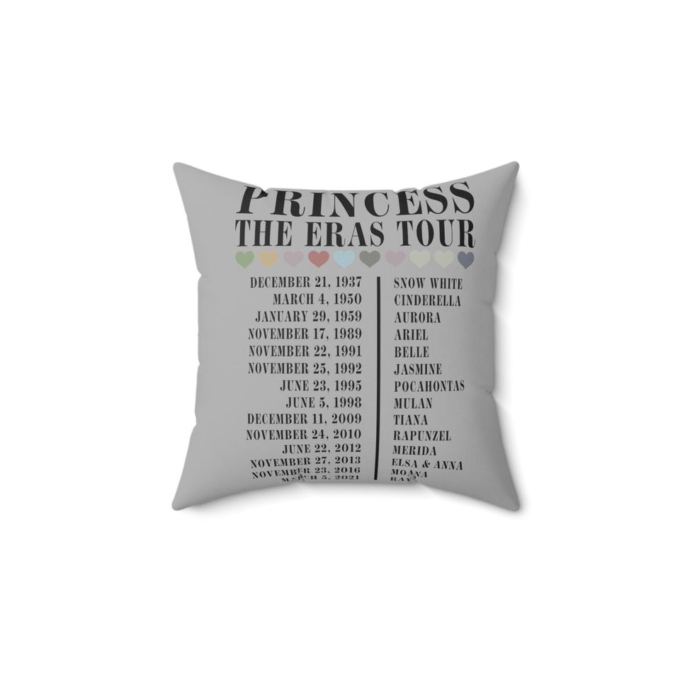 Disney Princess Eras Tour Spun Polyester Square Pillow