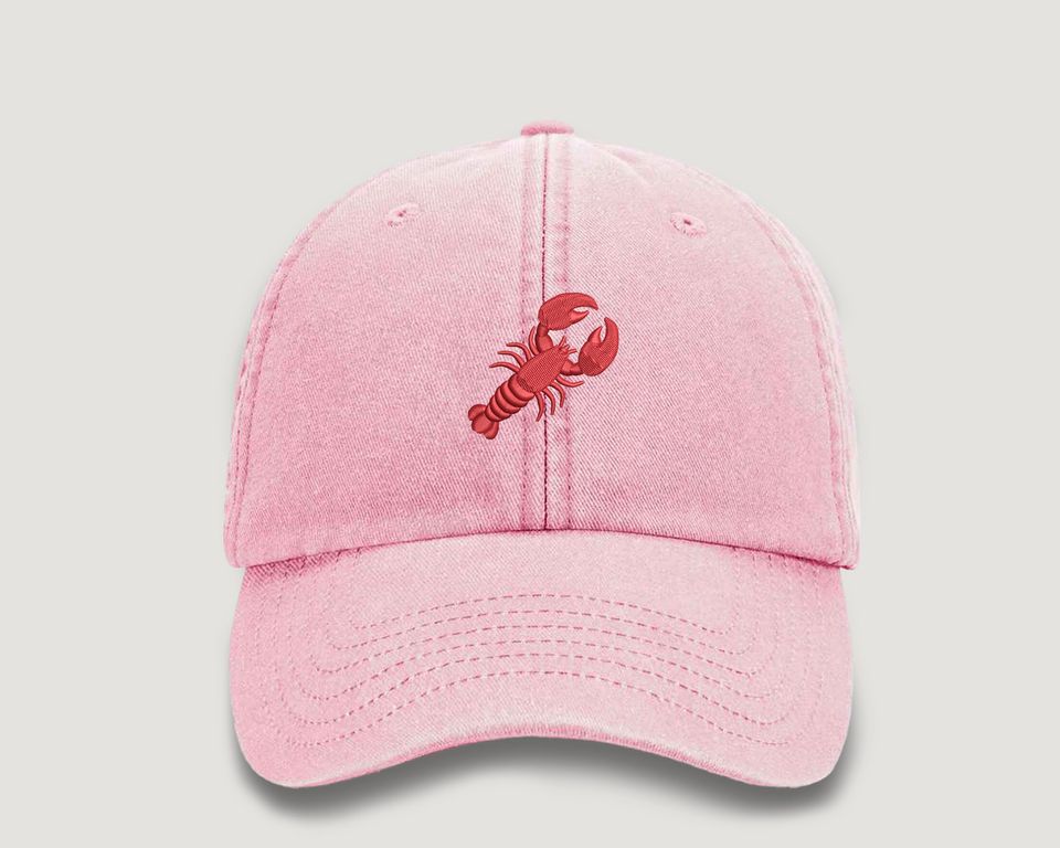 Lobster Vintage Hat, Embroidered Red Lobster Baseball Caps