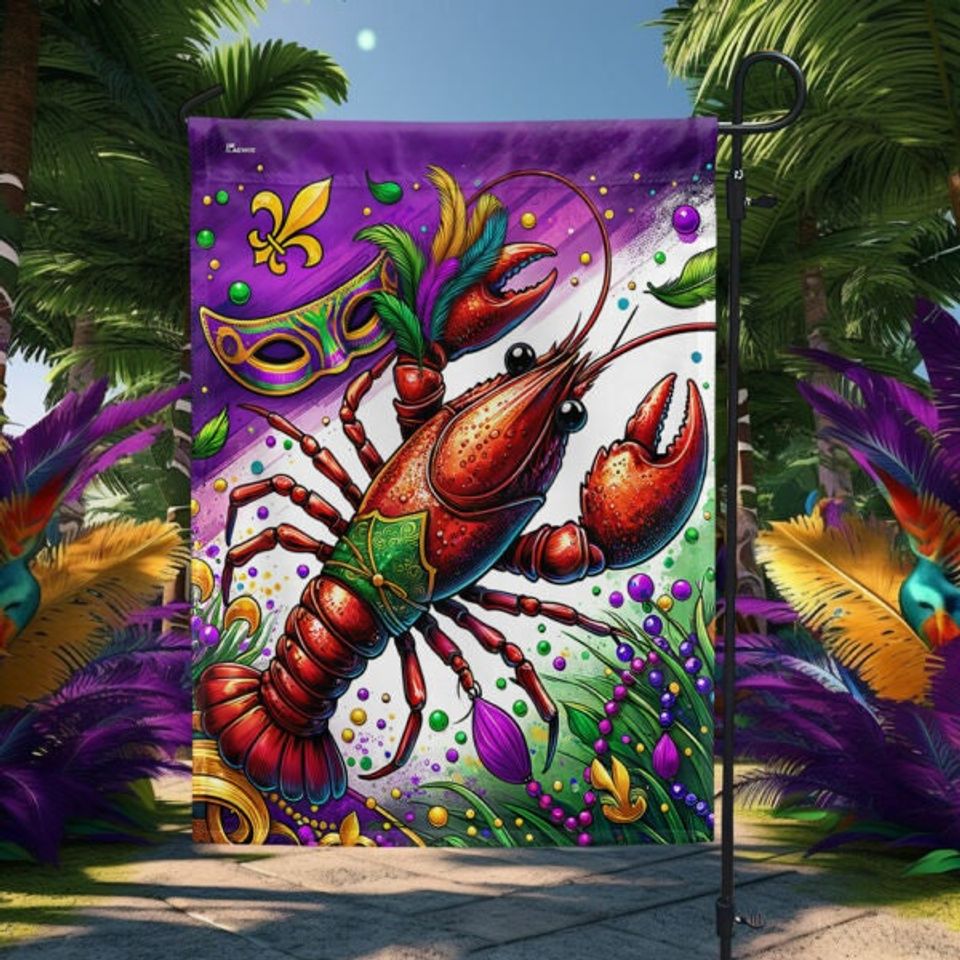 Happy Mardi Gras Garden Flag, Mardi Gras Louisiana Flag
