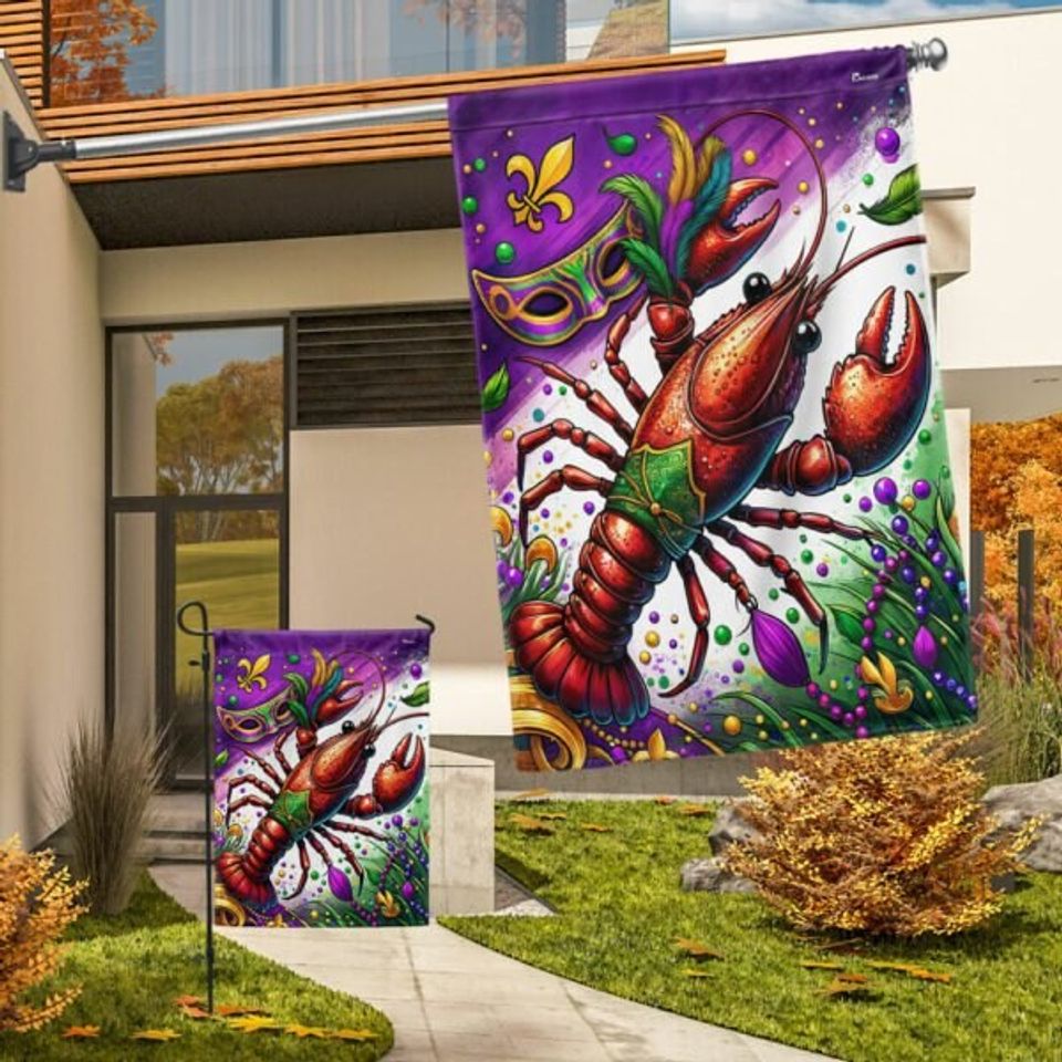 Happy Mardi Gras Garden Flag, Mardi Gras Louisiana Flag
