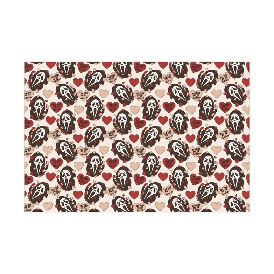 Scream/Ghost Face-Inspired Horror Themed Gift Wrap Paper