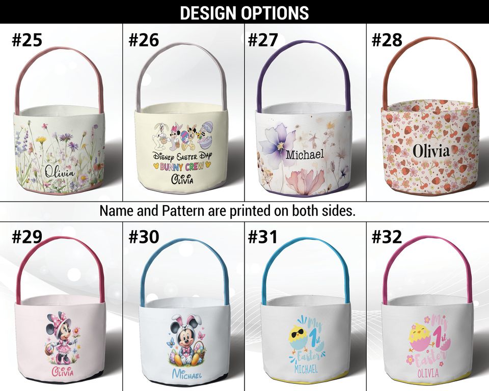 Colourful Easter Basket, Custom Boy, Girl Easter Basket, Easter Tote, Kids Basket, Personalized Easter Basket, Easter Basket With Name