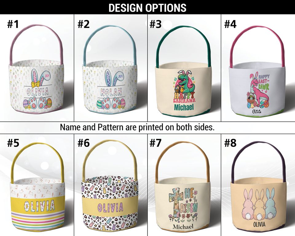 Colourful Easter Basket, Custom Boy, Girl Easter Basket, Easter Tote, Kids Basket, Personalized Easter Basket, Easter Basket With Name