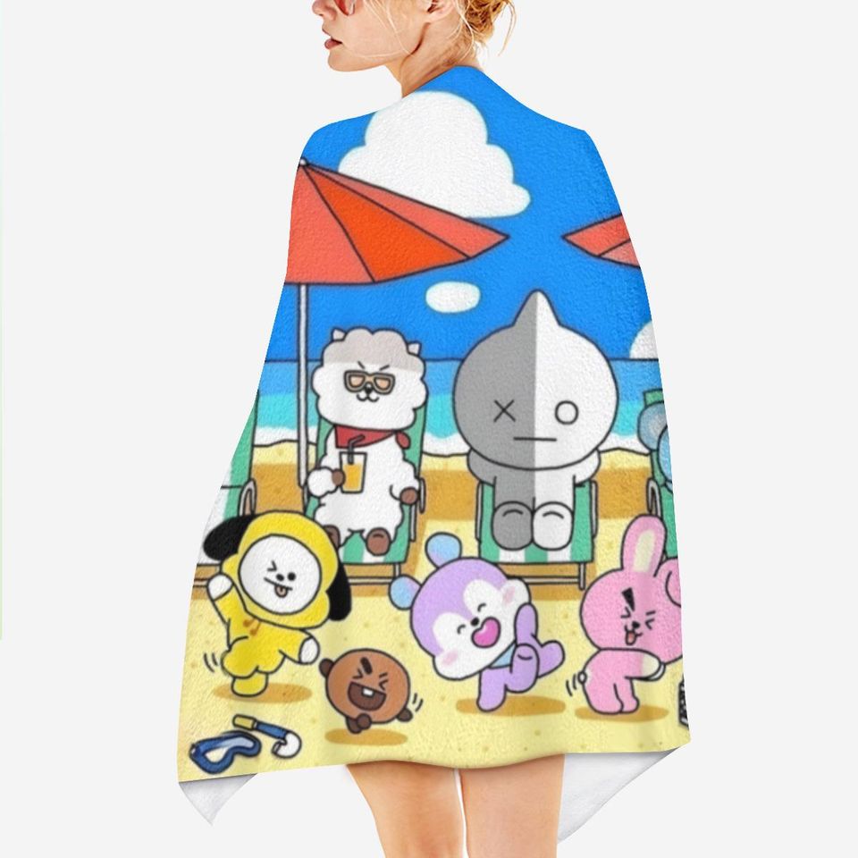 BTS BT21 Oversized Beach Towel - Pool Towel