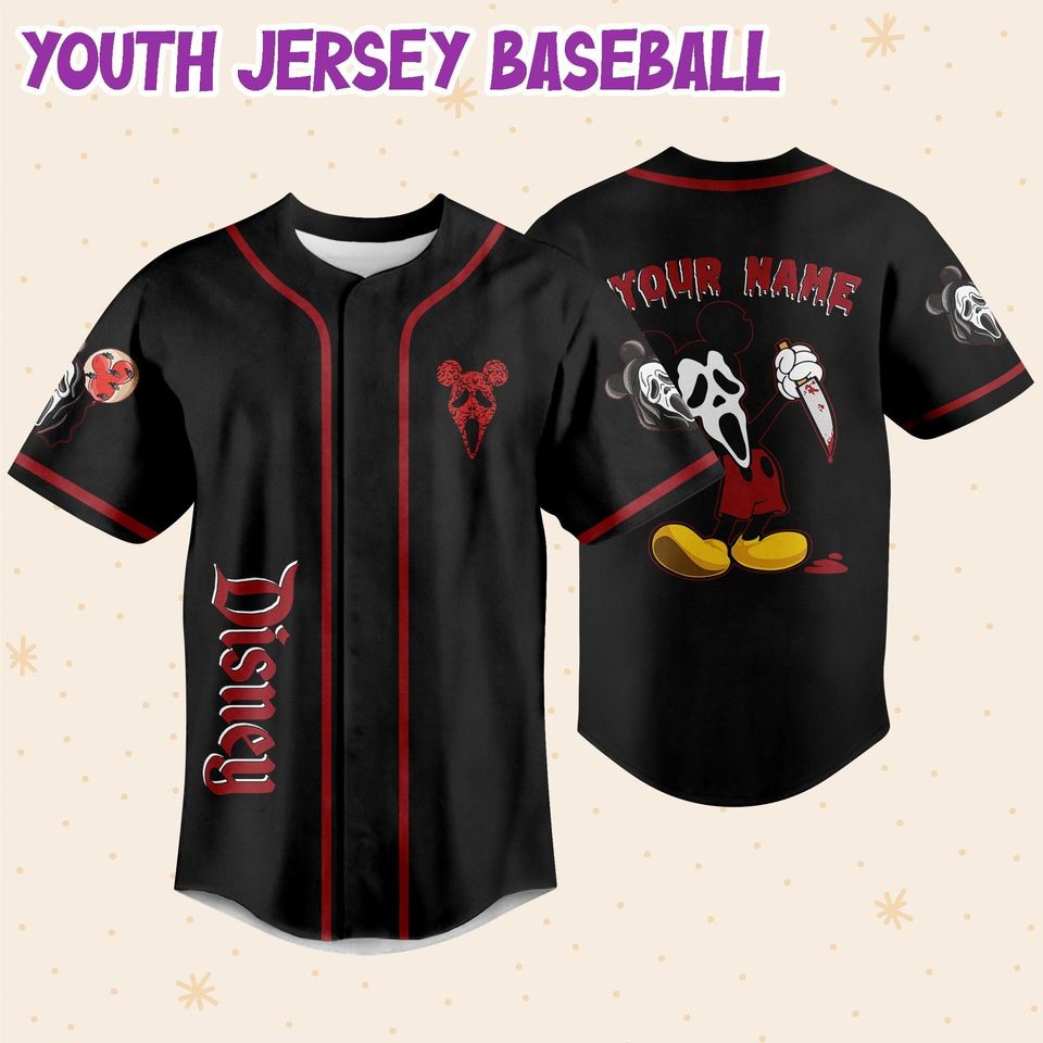 Personalized Horror Disney Mickey Scream Scary Mask Jersey