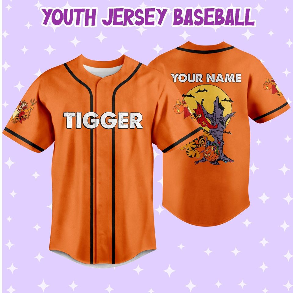 Personalized Halloween Disney Devil Tigger Funny Jersey, Custom Disney Jersey