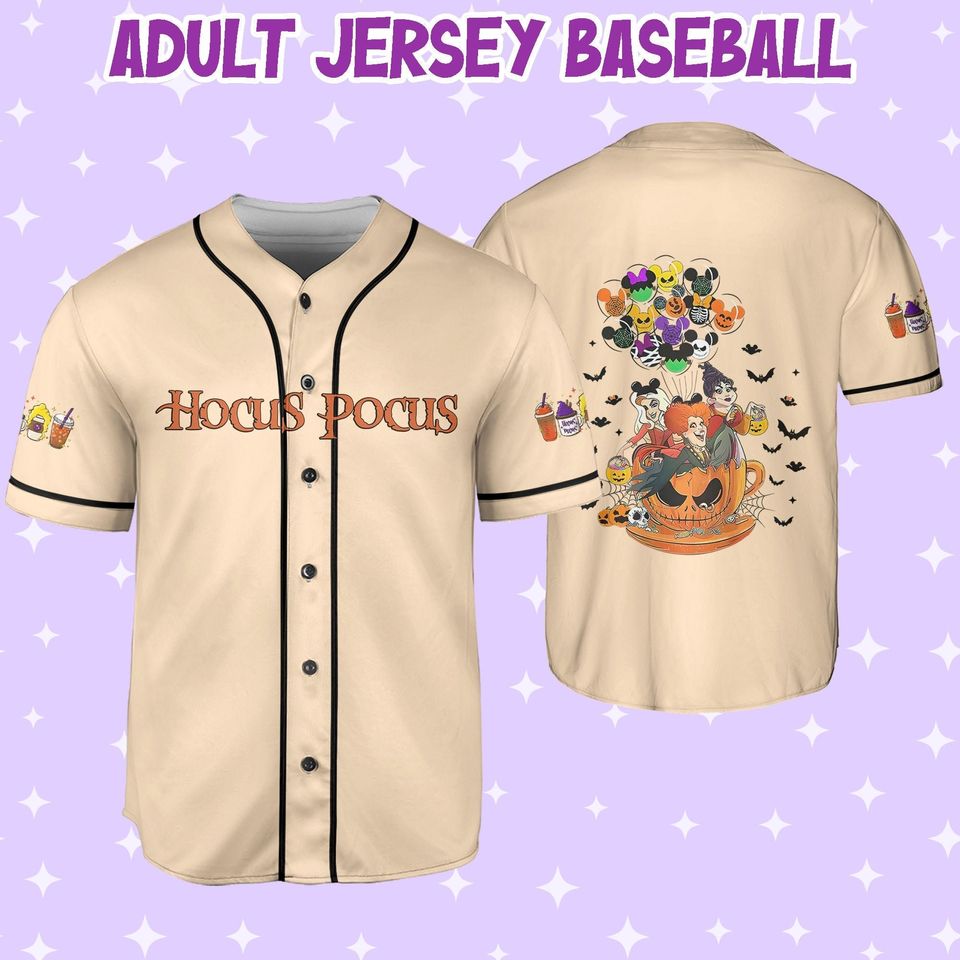 Personalized Halloween Disney Hocus Pocus Teacup Balloon Jersey, Custom Disney Jersey