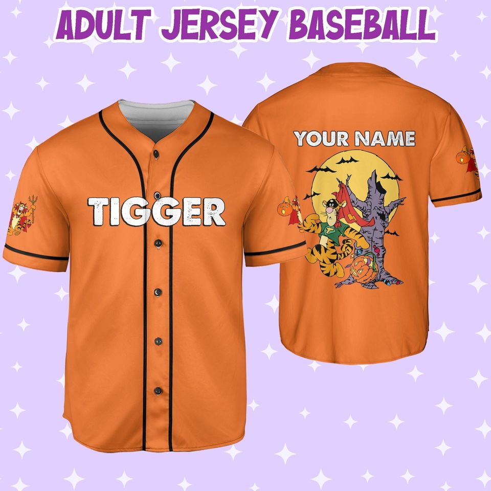 Personalized Halloween Disney Devil Tigger Funny Jersey, Custom Disney Jersey