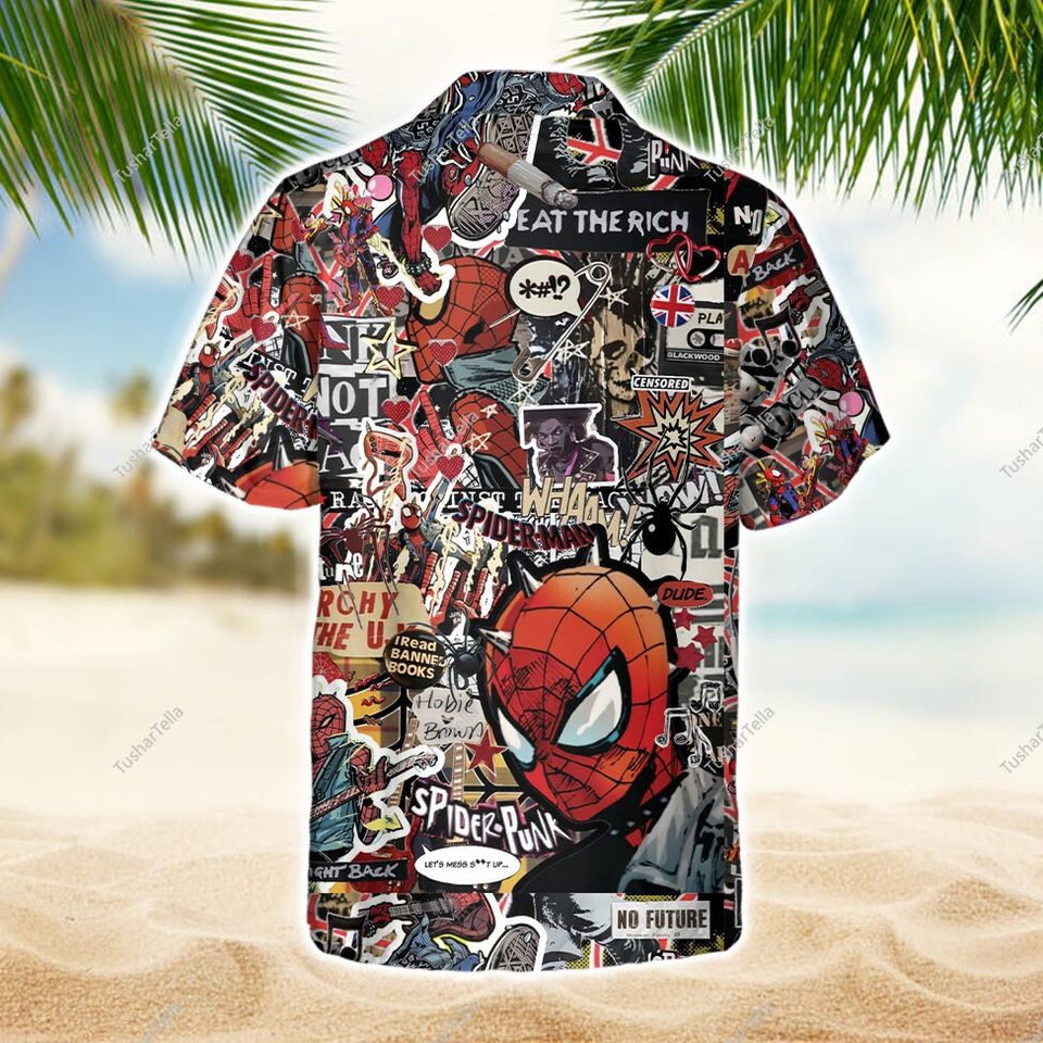 Spider Punk Hawaiian Shirts, Spider Man Across
