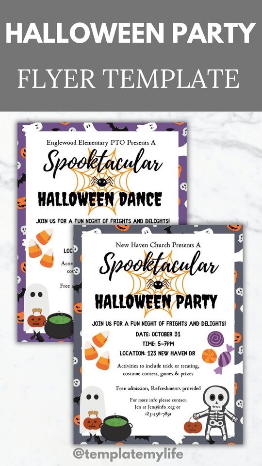 Halloween Party Flyer Template Halloween Bash invite Editable Halloween Church