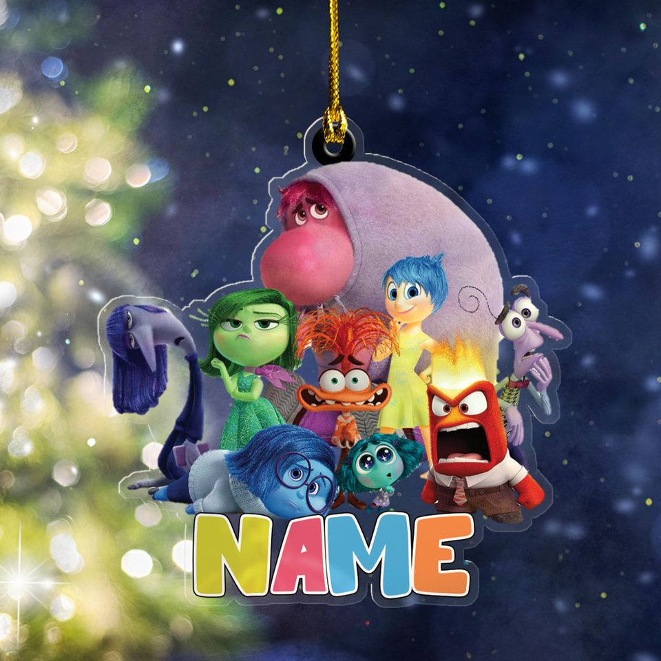 Disney Inside Out 2 Ornament, Custom Name Inside Out Ornament, Christmas Gift, Birthay Gift