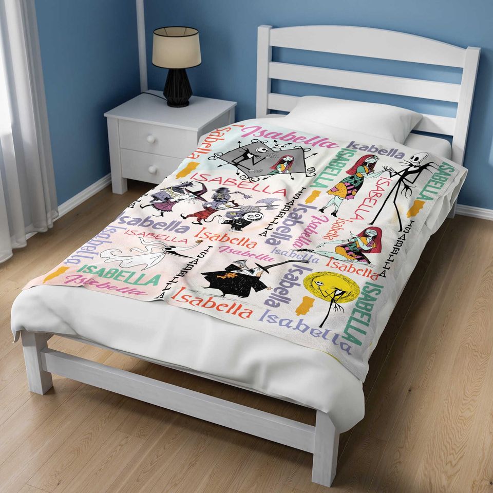 Personalized Disney The Nightmare Before Christmas Blanket, Jack Skellington Sally Blanket