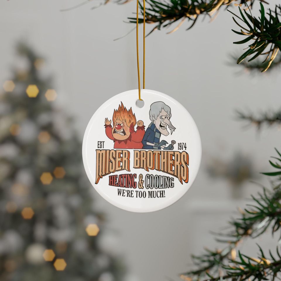 Ceramic Ornaments, Heat Miser, Christmas Decoration, Funny Holiday Gift, Snow Miser