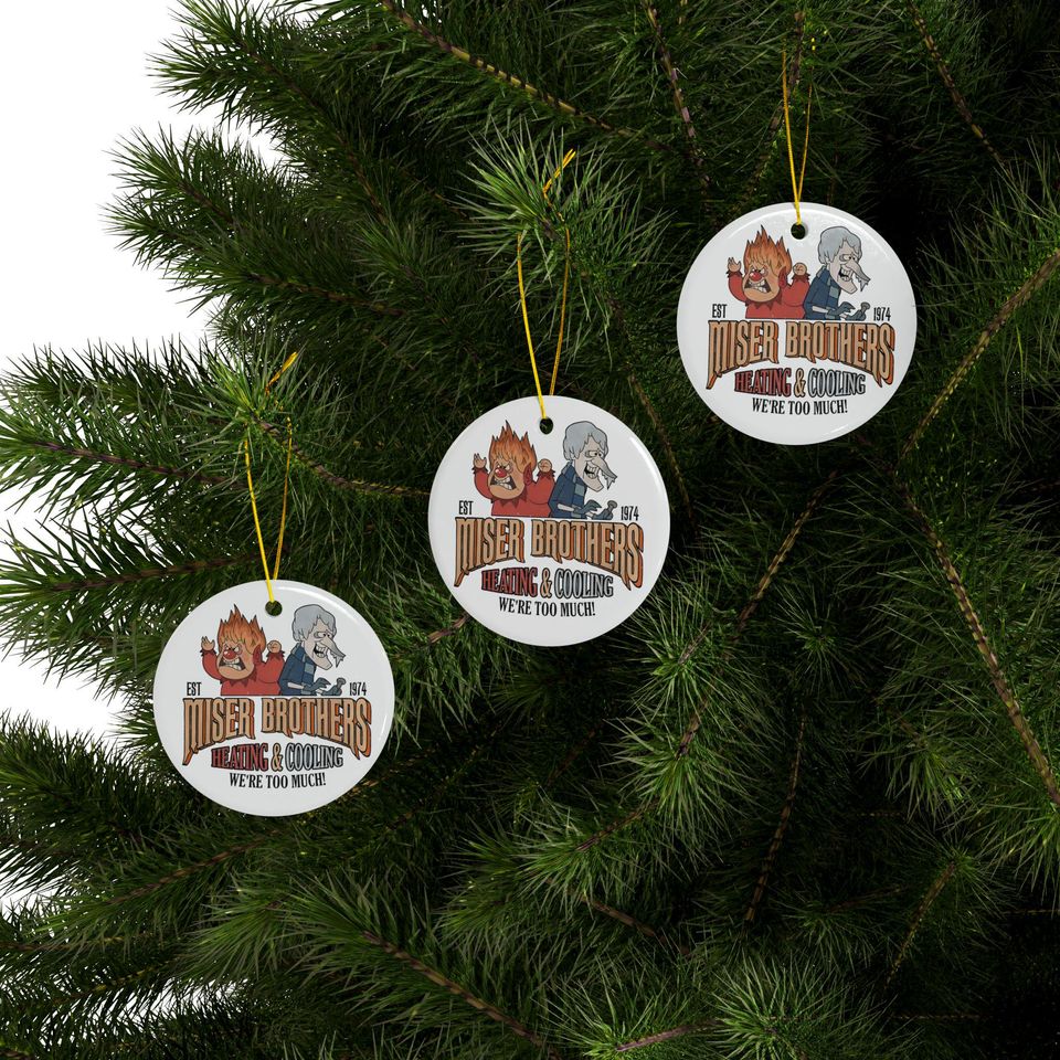 Ceramic Ornaments, Heat Miser, Christmas Decoration, Funny Holiday Gift, Snow Miser