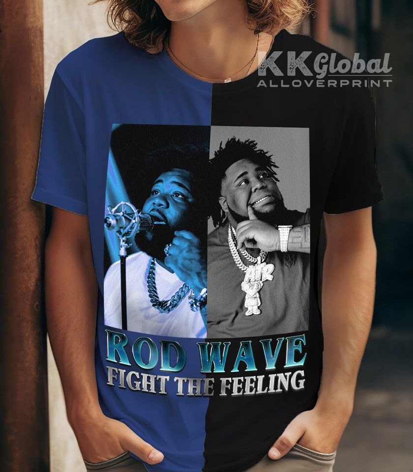 Rod Wave Split Shirt, Y2K 90s Merch Vintage Fight The Feeling Shirt, Rod Wave 2023 Graphic  Split Tee - 050723S10-72
