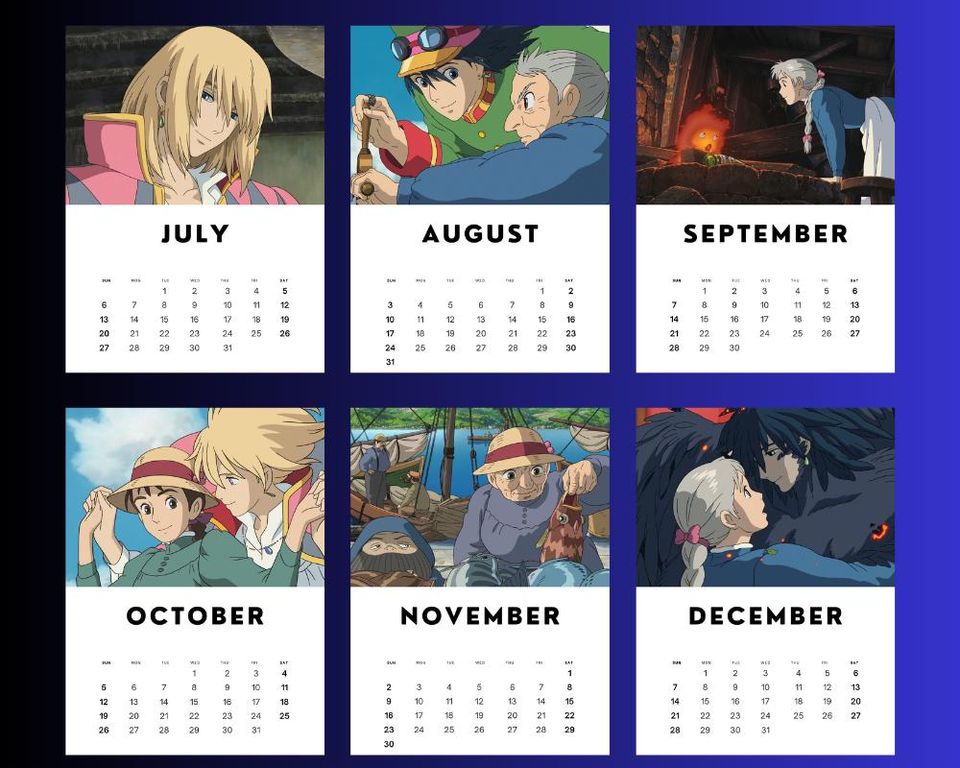 Howl Moving Castle 2025 Calendar