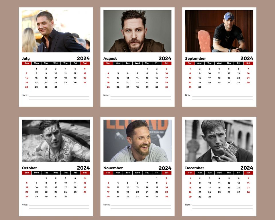 Tom Hardyy 2024 Calendar