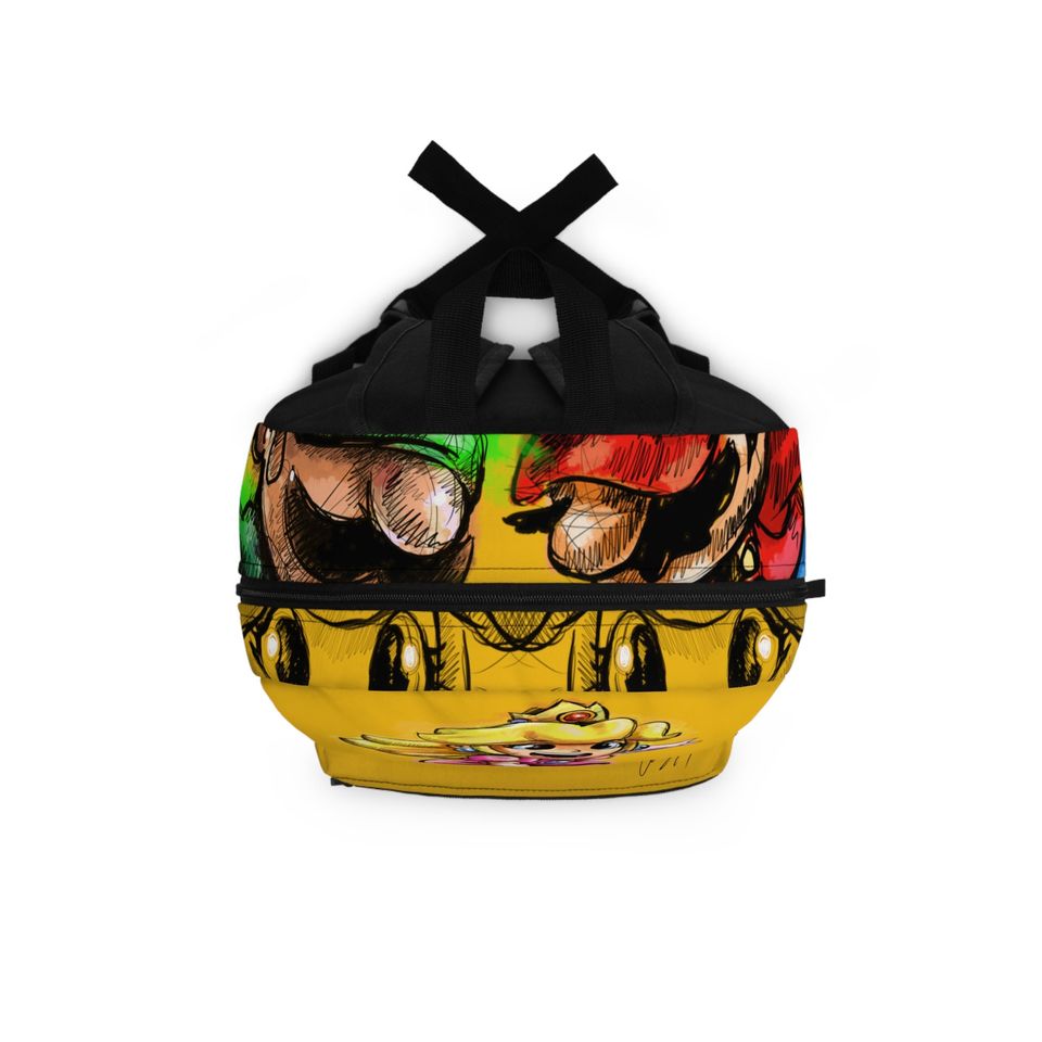 Princess Peach Yellow Backpack, Super Mario Game Bag